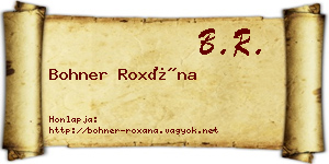 Bohner Roxána névjegykártya